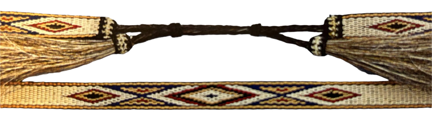 Twister tapestry 1/2 inch horsehair tassel hat band