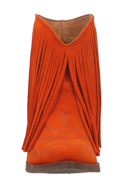 Womens tangled fringe orange boots