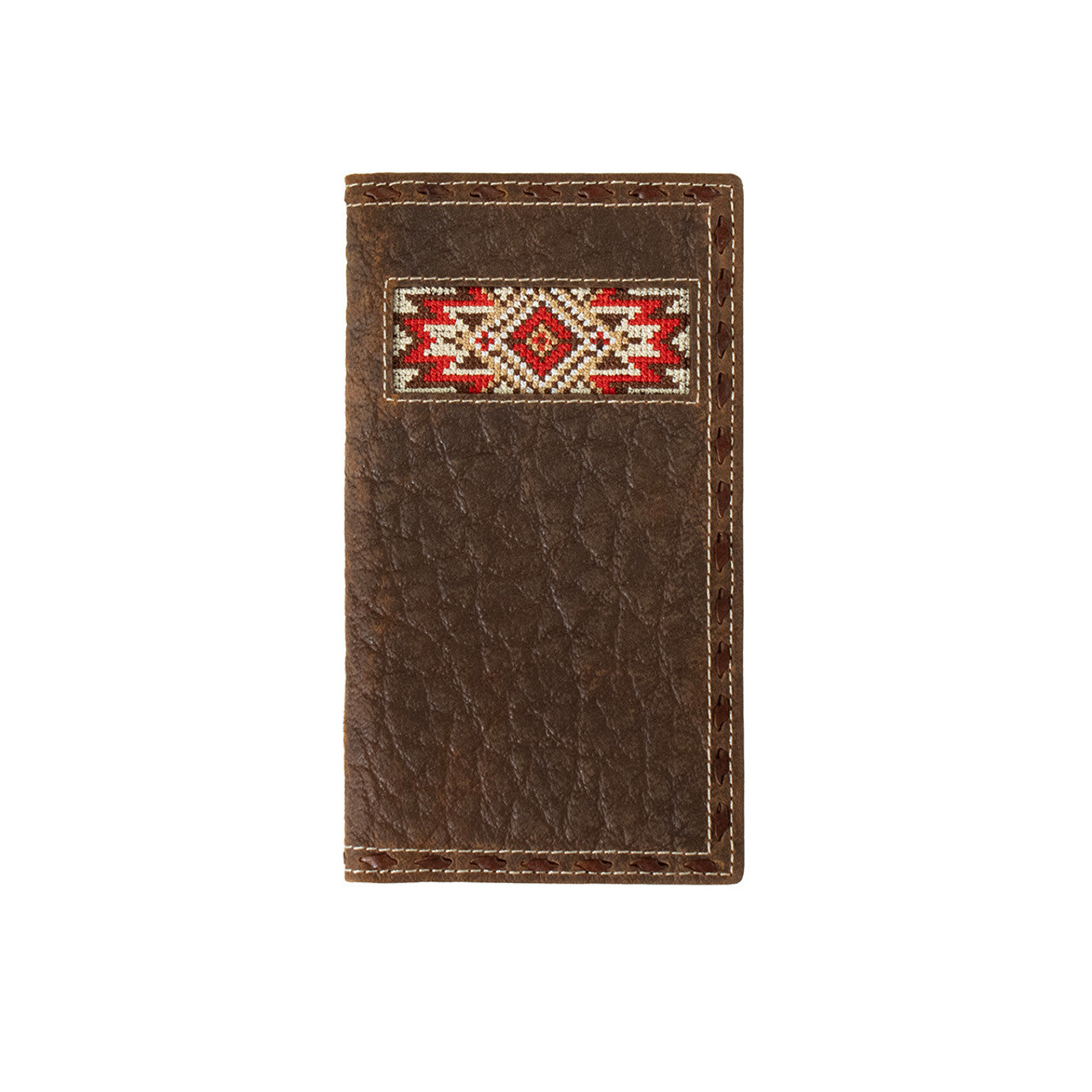 3D Red Aztec leather rodeo wallet