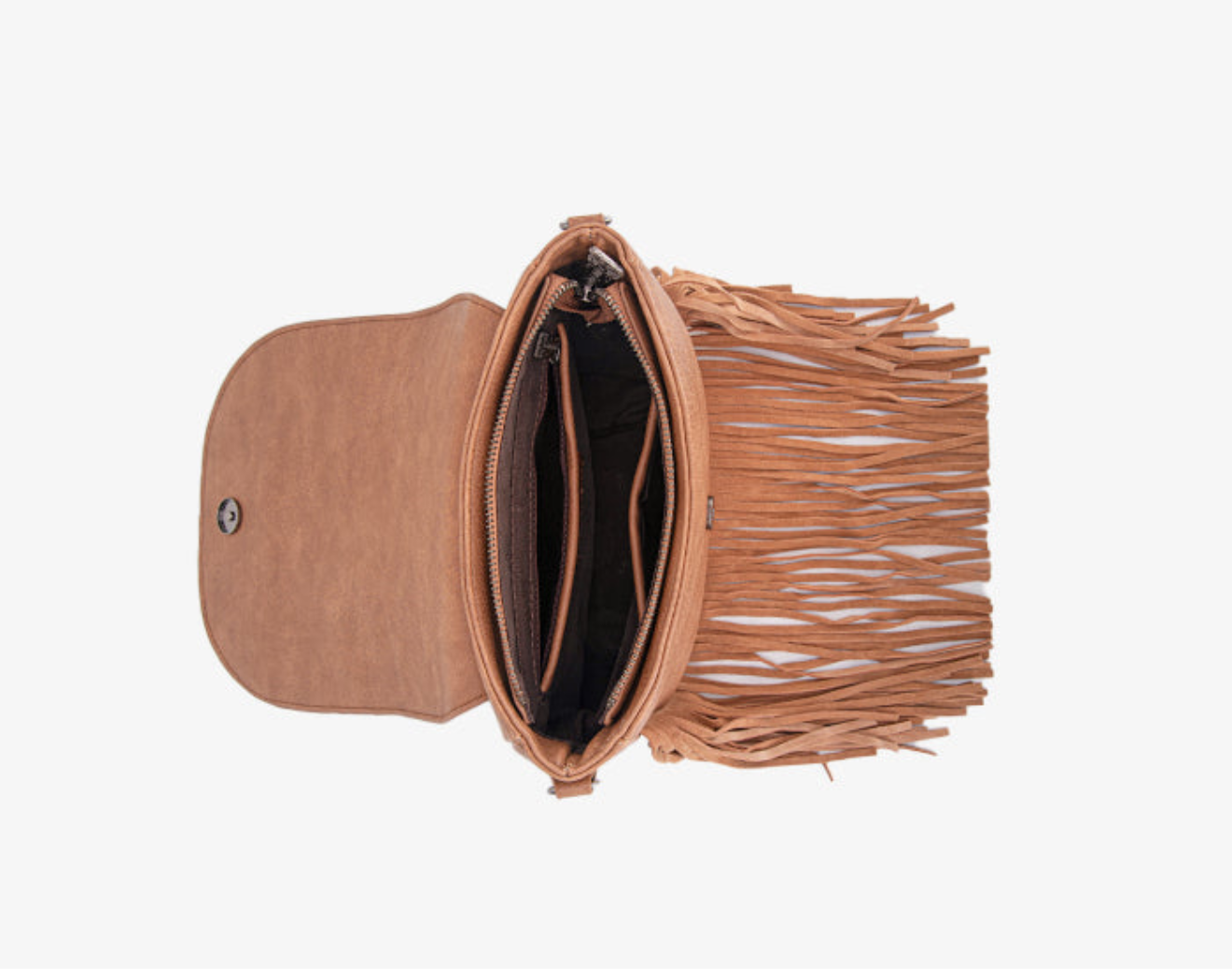 Trinity Ranch genuine cowhide tooled fringe purse