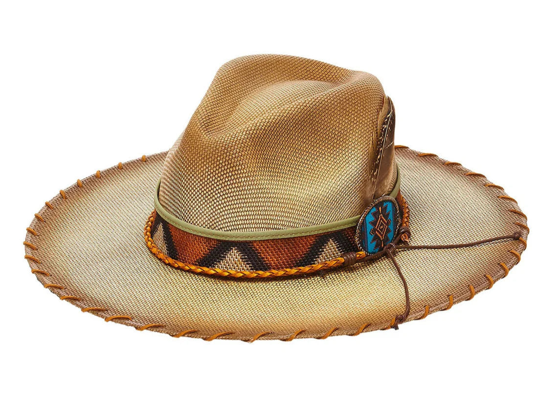 Aztec Flat Brim Straw Hat