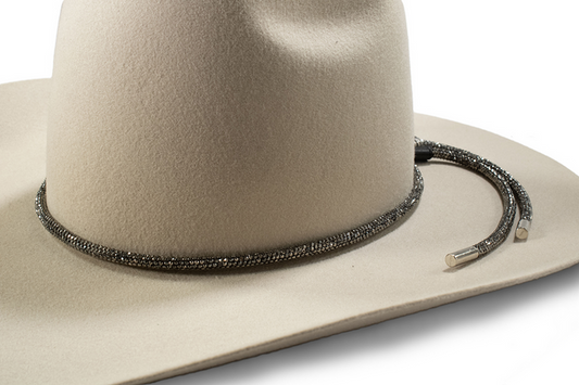 3D Belt Co Black rhinestone hat band