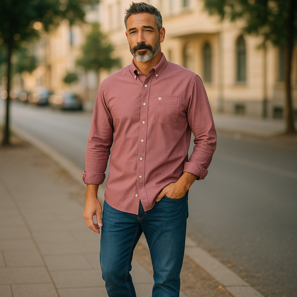Mens Panhandle Burgundy button down