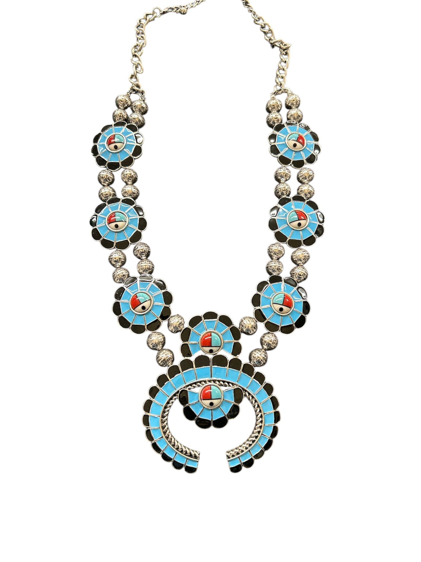 Painted Squash Blosson Necklace set