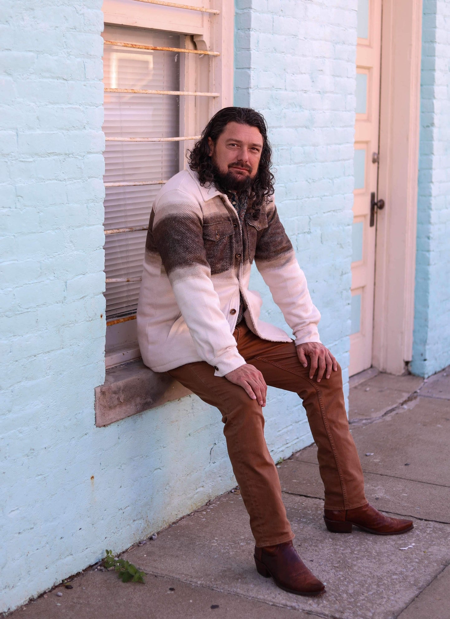 Border Stripe Shirt Jacket