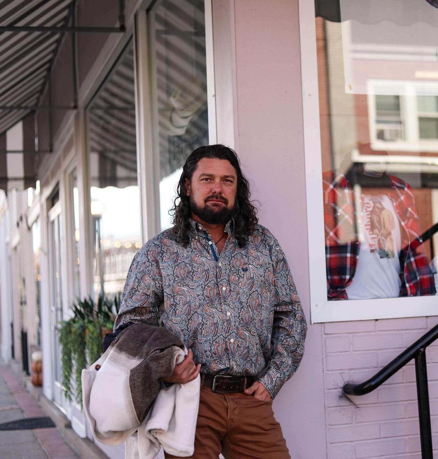 Panhandle Tan Paisley button up