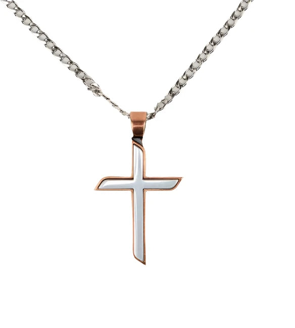 Twister Rose Gold Background Cross Chain