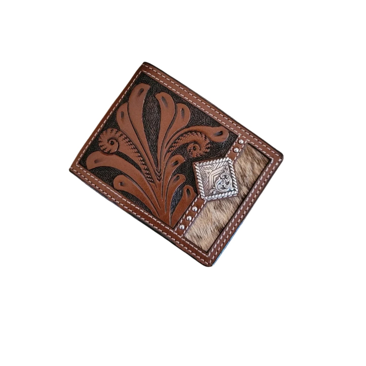 3D Belt Bifold Wallet Calf Hair Concho
