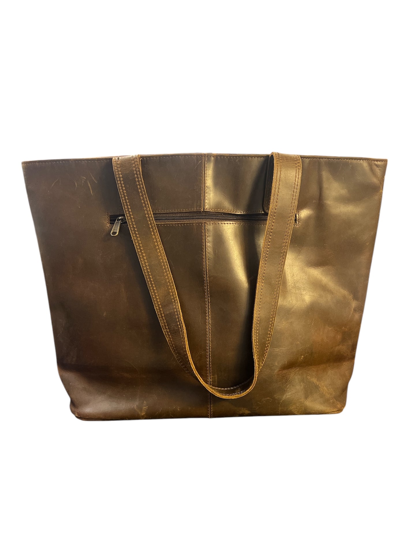 Cowhide leather tote
