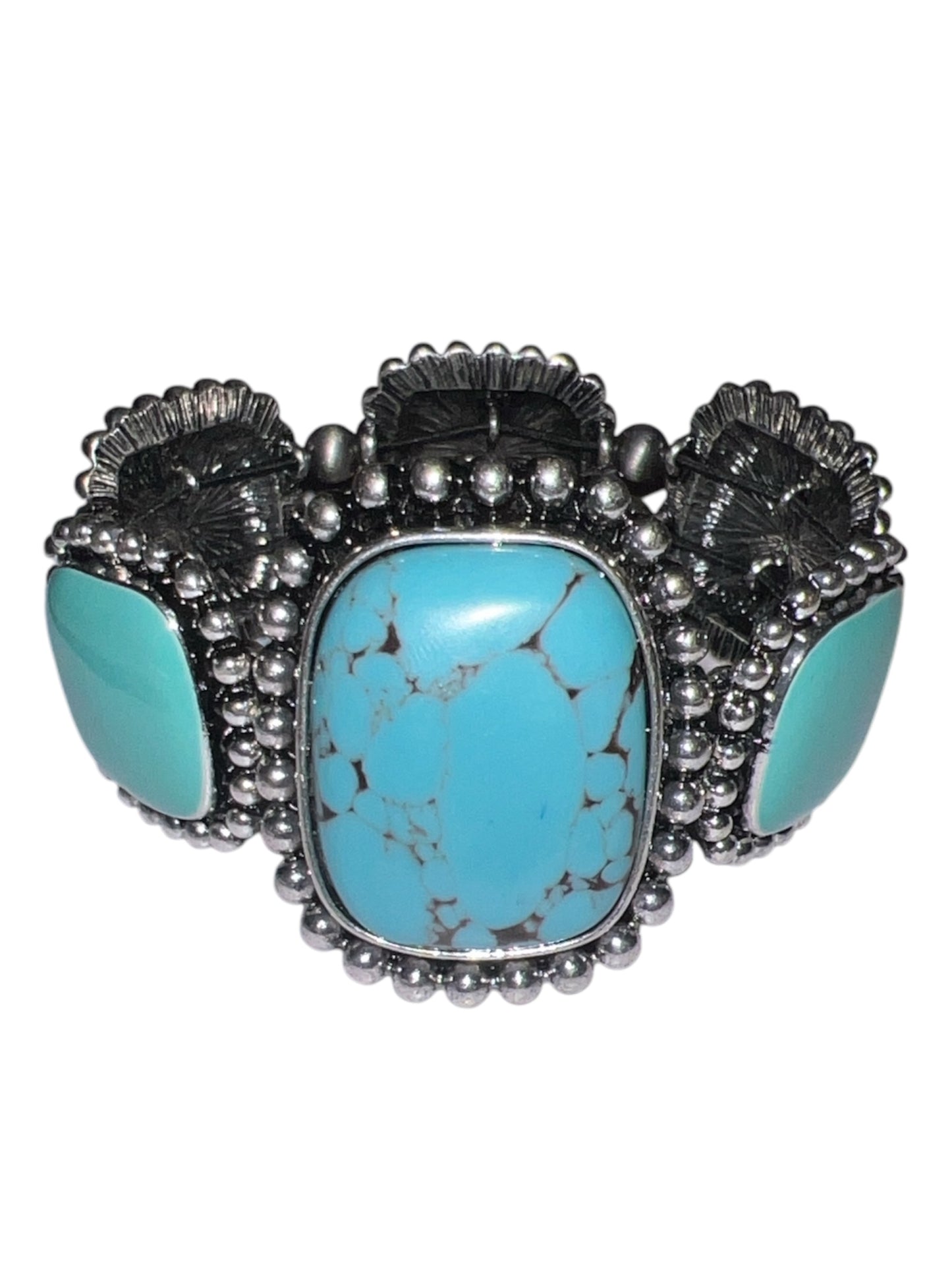 Multi color turquoise square stone bracelet