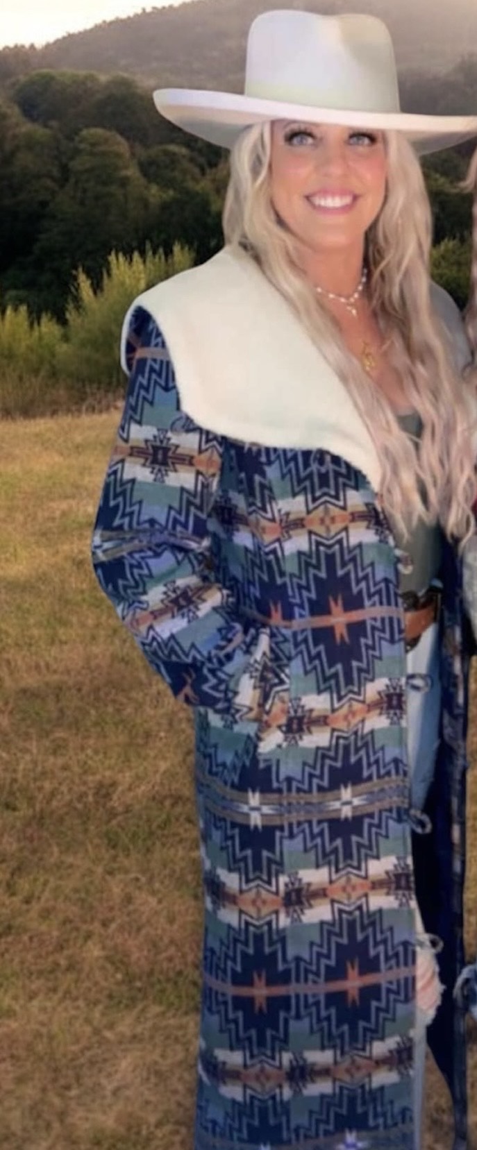 Aztec Long Wool Coat