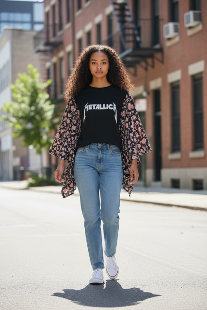 metallica boho top (small/medium one size)