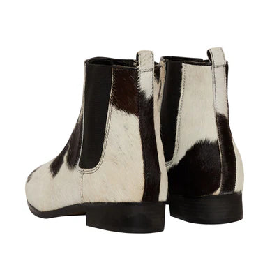 Black Cowhide Booties