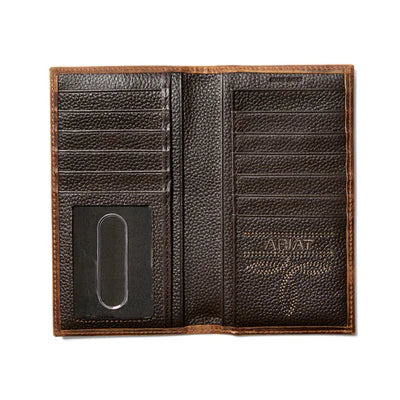 Ariat Men's Brown USA Flag Rodeo Style Leather Wallet