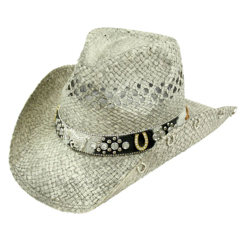 Rhinestone Cowgirl Straw Hat