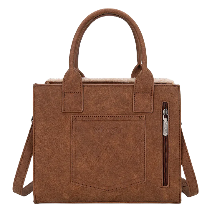 Wrangler square tote with Sherpa
