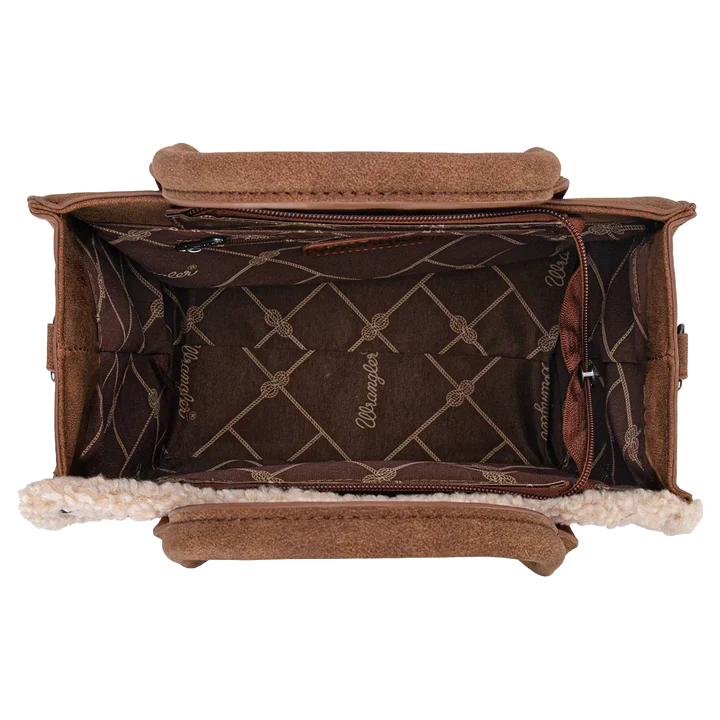 Wrangler square tote with Sherpa