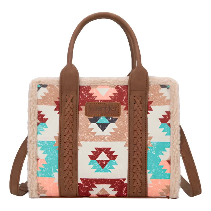Wrangler square tote with Sherpa
