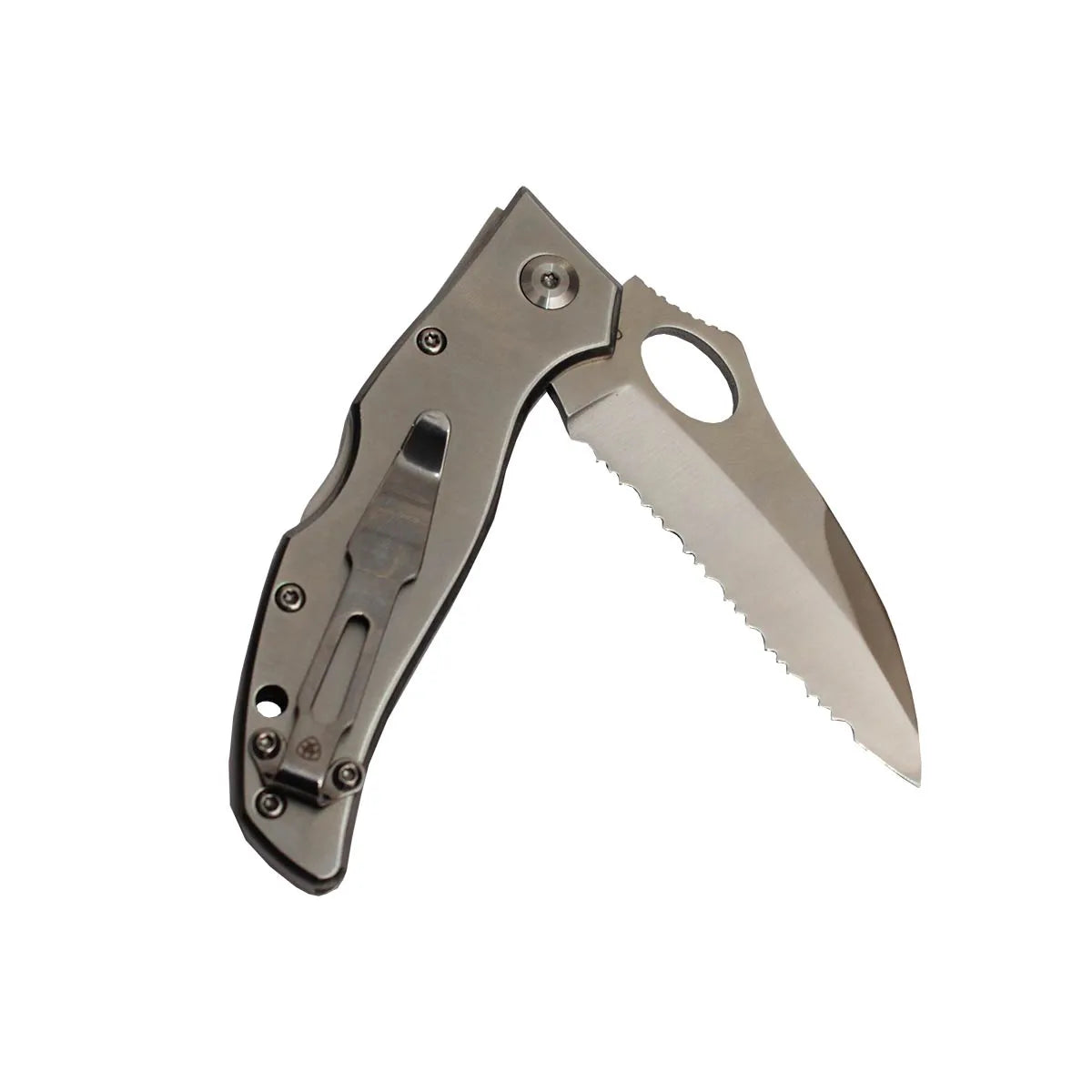 Ariat Silver Serrated Pocket Knife