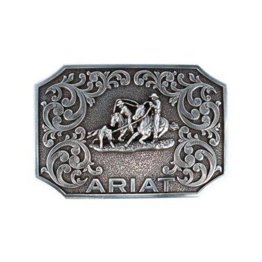 Ariat mens Rodeo Buckle Belt, Silver