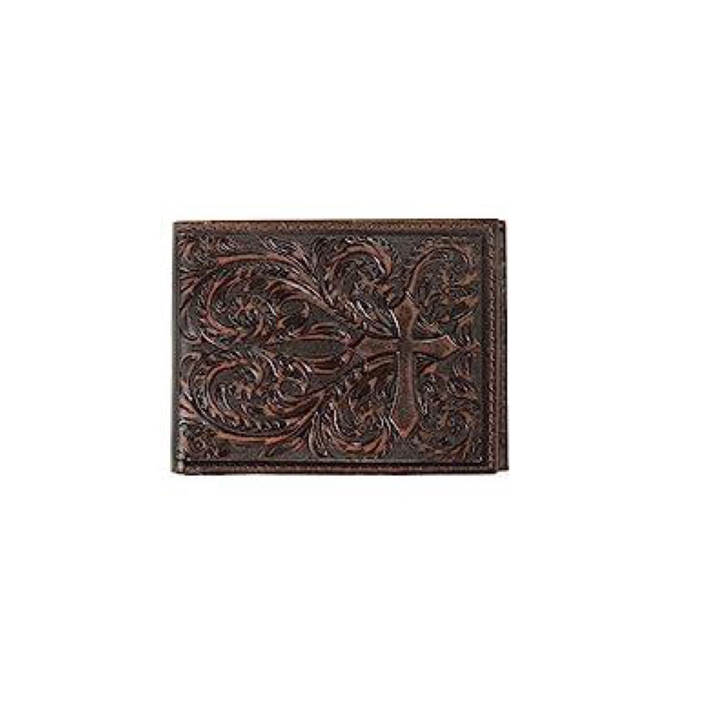 Nocona Western Wallet Mens Bifold Scroll Cross
