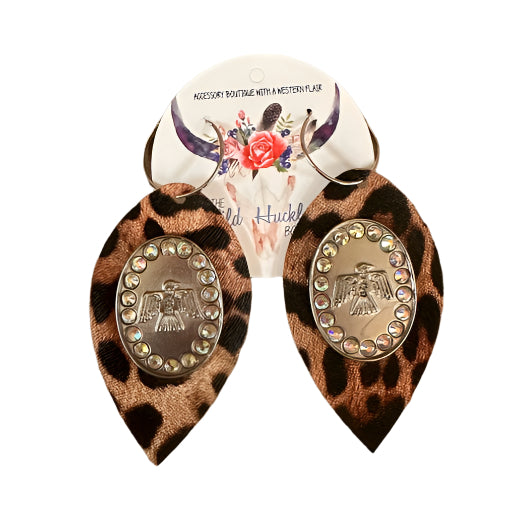 cheetah free bird earrings