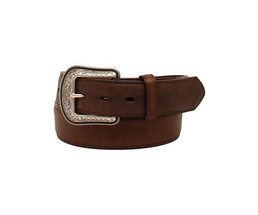 3D Brown Overlay Leather Belt