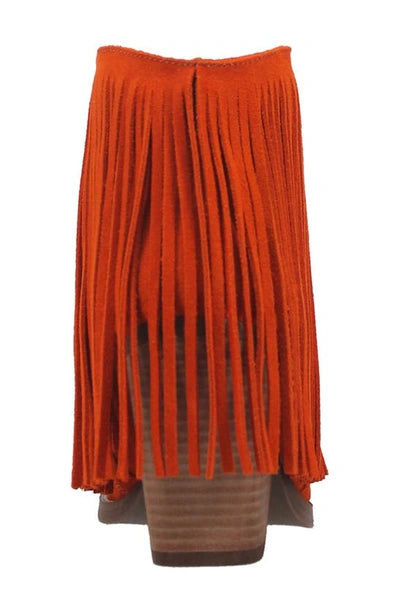Womens tangled fringe orange boots