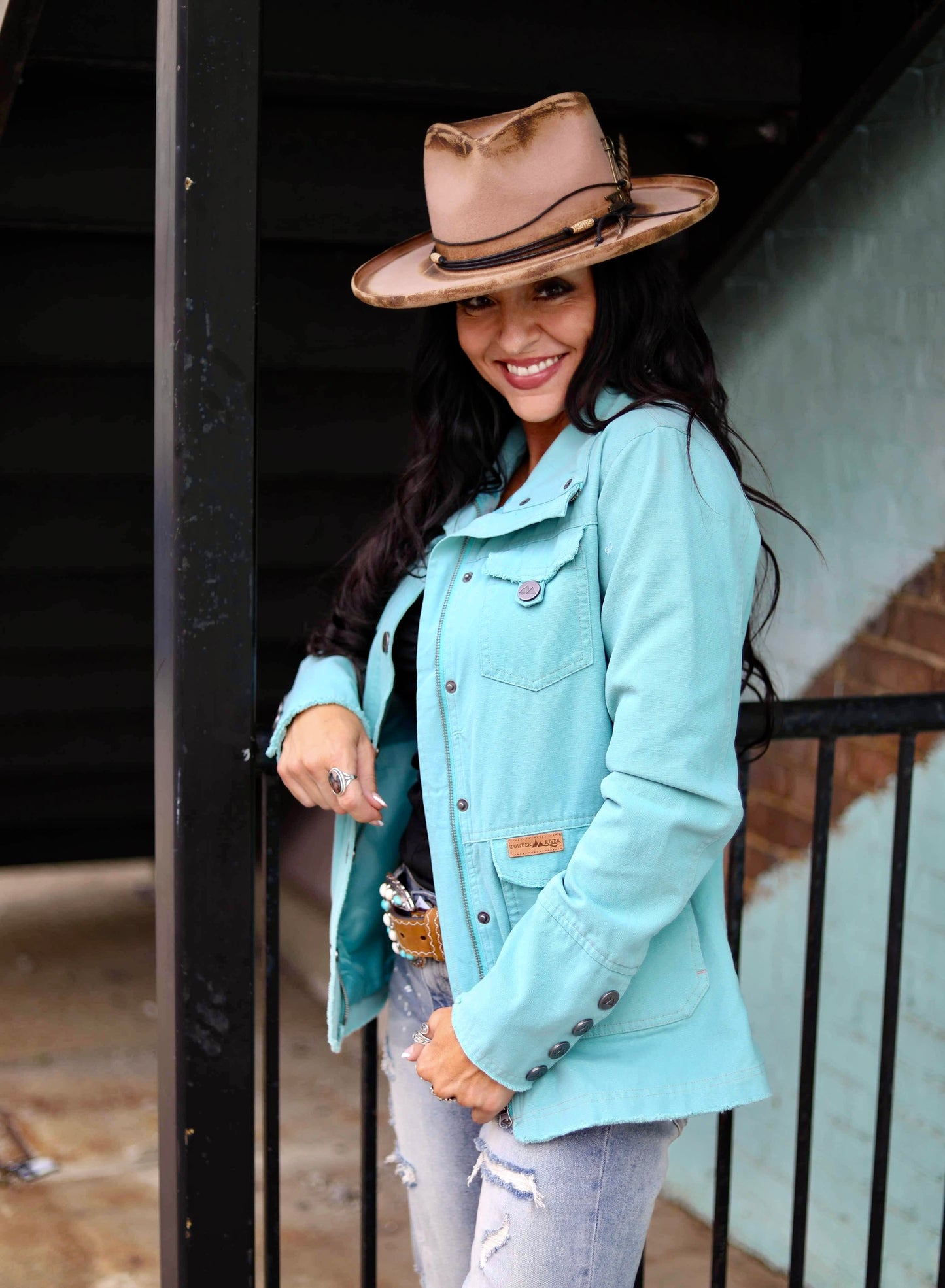 Aqua Canvas Jacket