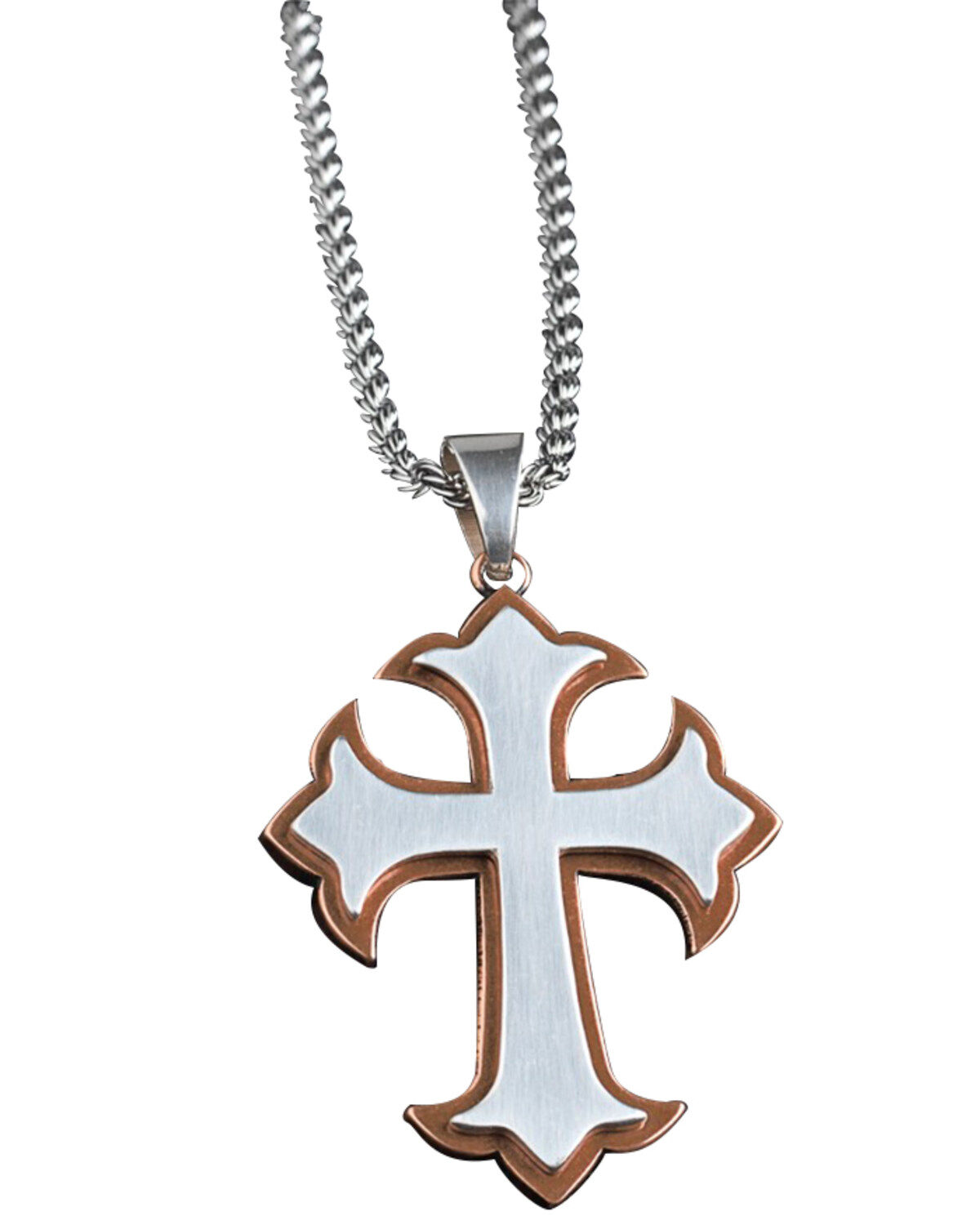 Twister Rose Gold/ Silver Cross necklace