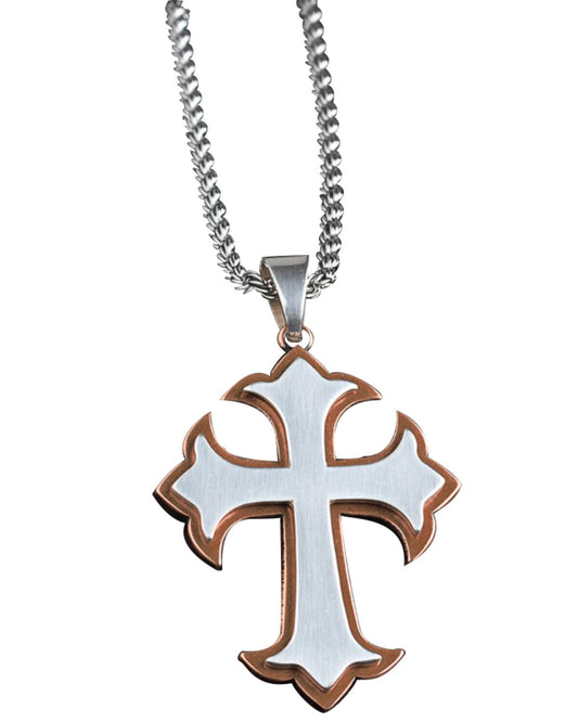 Twister Rose Gold/ Silver Cross necklace