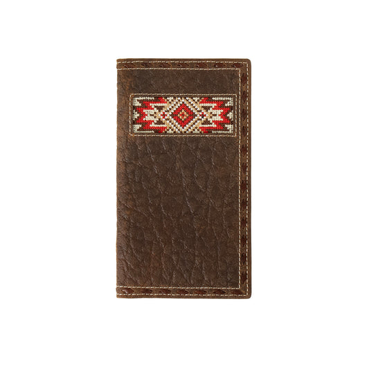 3D Red Aztec leather rodeo wallet