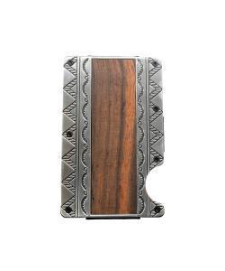 3D smart wallet wood inlay brown
