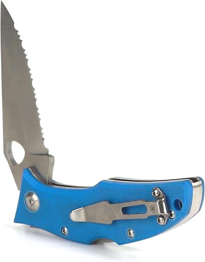 Ariat Western Knife Serrated Blade Folding Logo M Blue