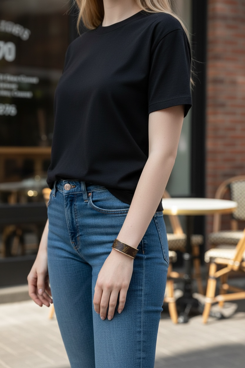 Upcycled LV hard bangle