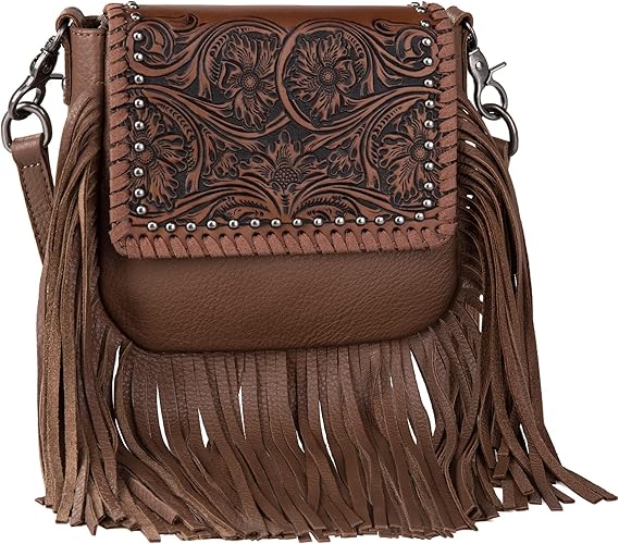 Montana West Tooled Leather Crossbody