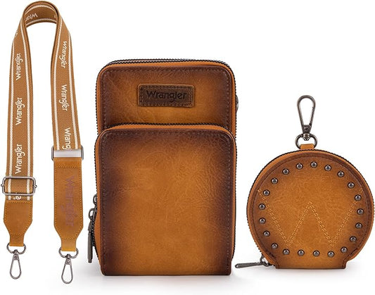 Wrangler Ladies Yellow Cellphone Crossbody Wallet