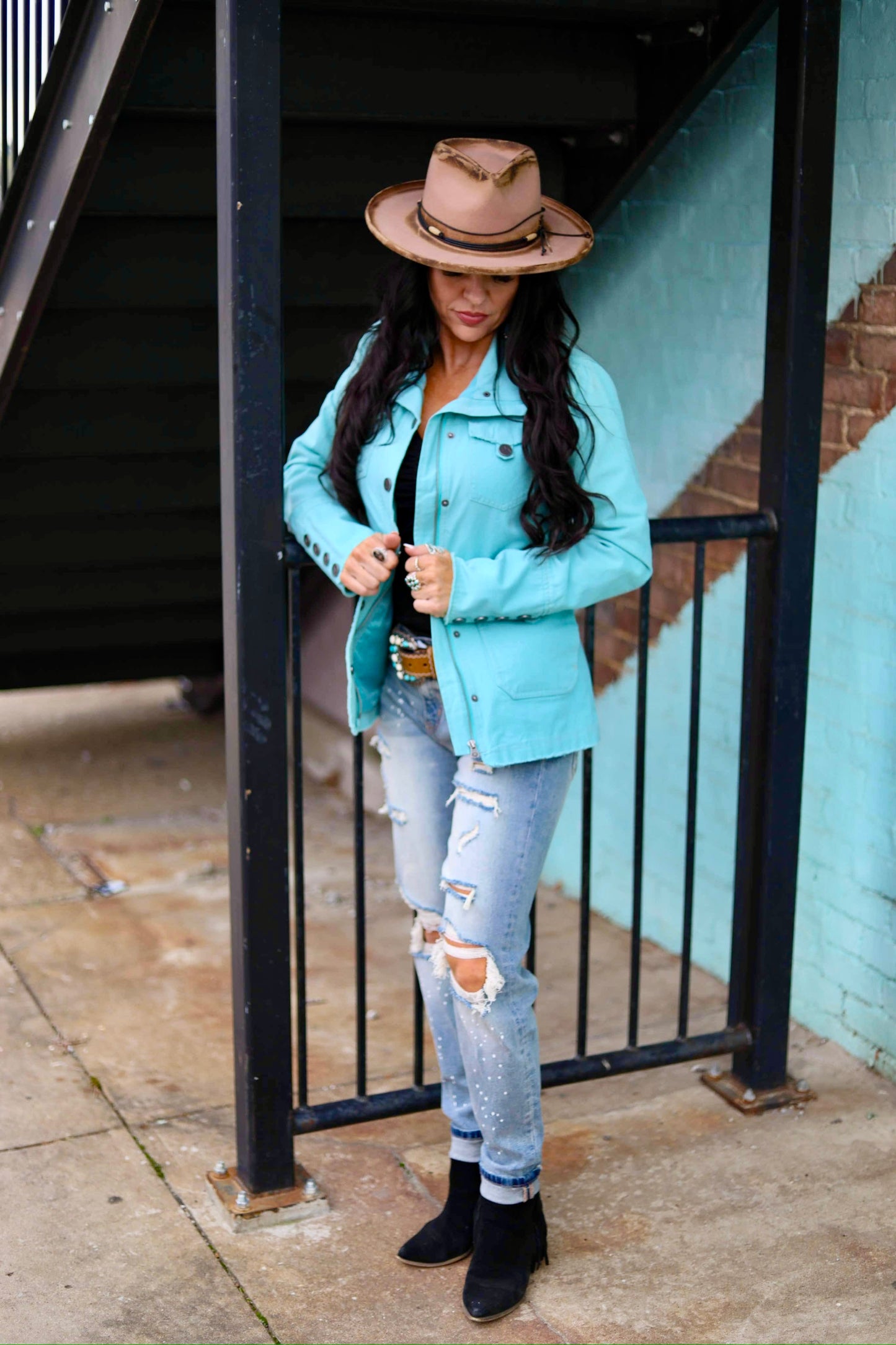 Aqua Canvas Jacket