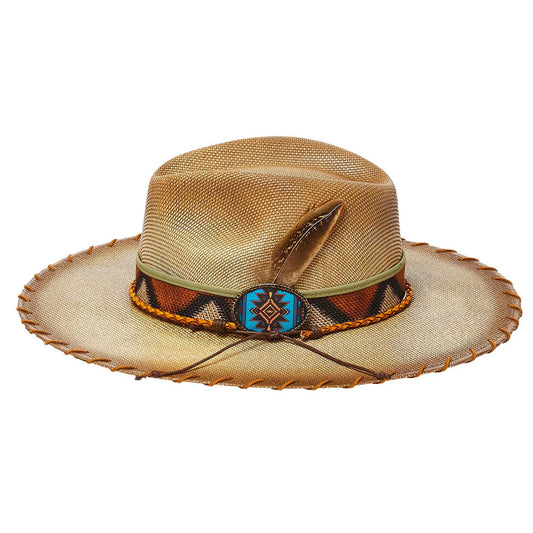Aztec Flat Brim Straw Hat