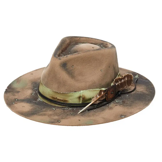 Vintage Cowboy Flat Brim Hat