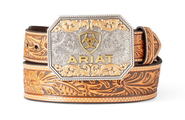 Ariat men’s silver/bronze belt