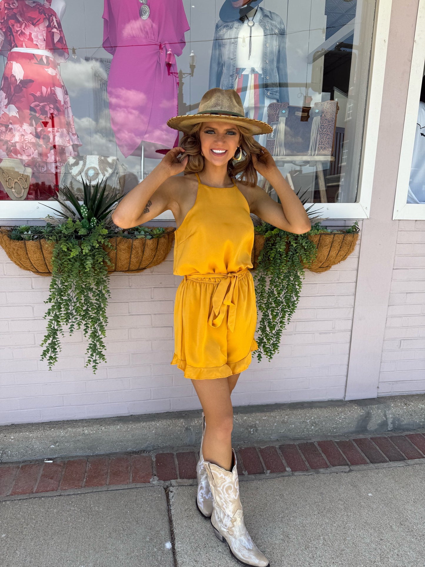Sleeveless Satin Romper