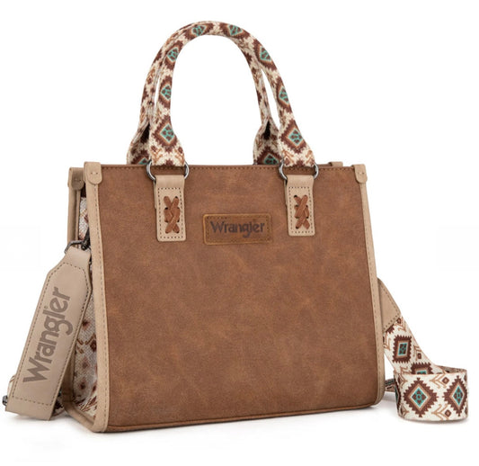 Wrangler tote w/ Aztec print handles