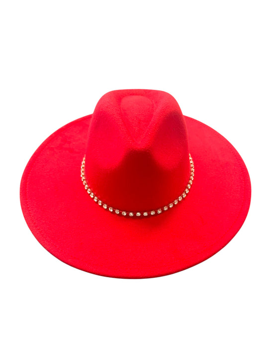 Fashion felt with rhinestone band