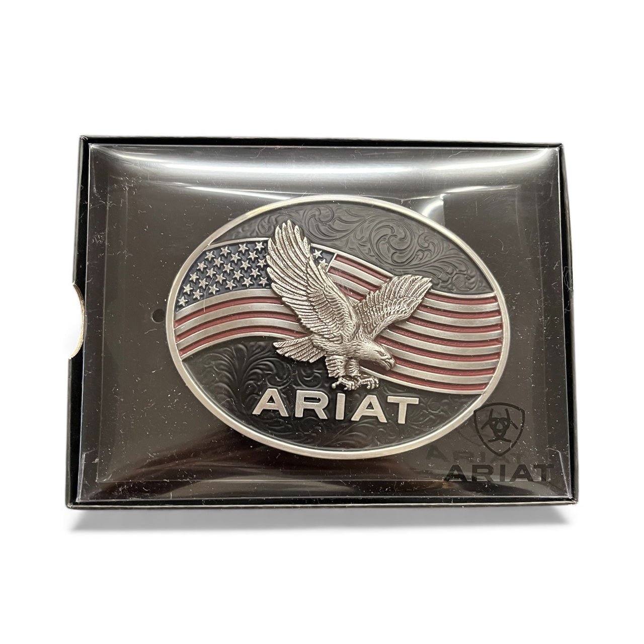 Ariat flagged eagle belt buckle