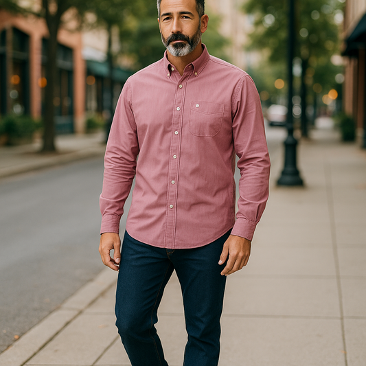 Mens Panhandle Burgundy button down