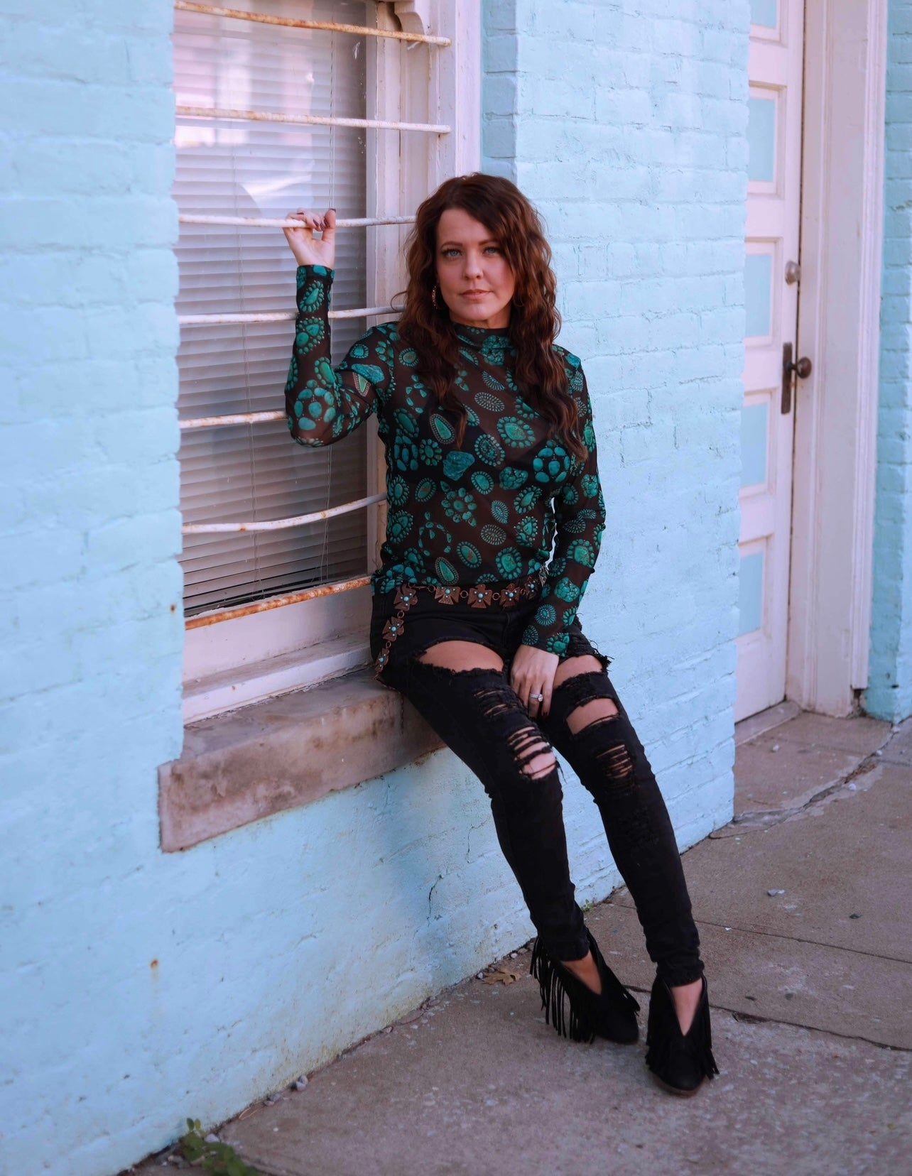 Forever in turquoise top