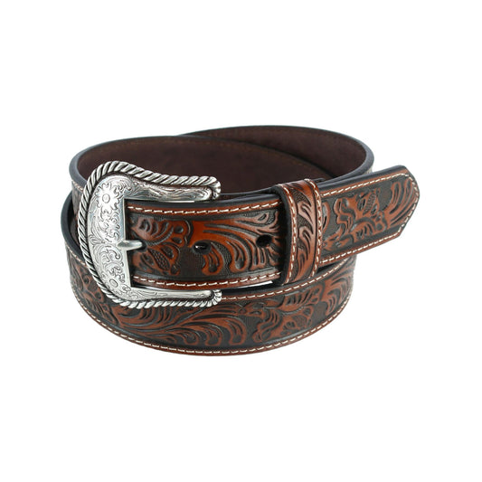Nocona Floral Embossed Leather Belt