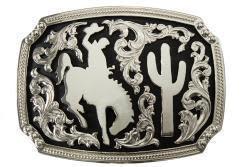Nocona bull rider & cactus buckle
