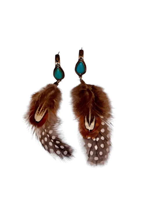 Turquoise Feather Earring